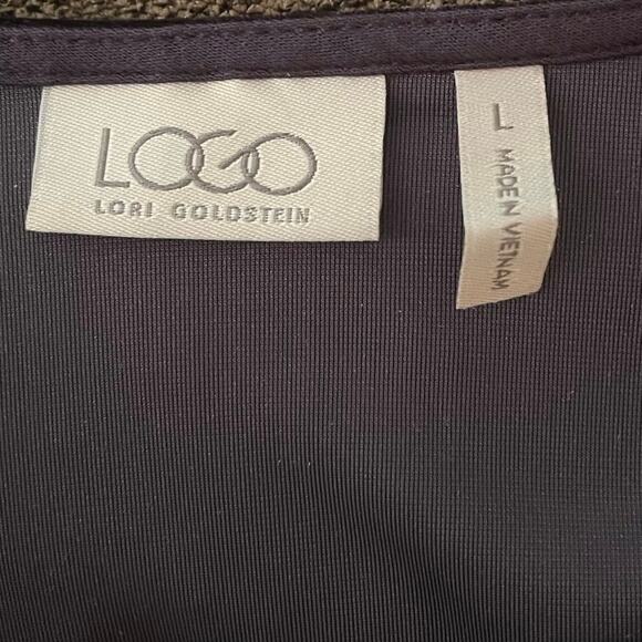 Logo By Lori Goldstein Tank Top Large Long Line Purple With Lace Hem Boho - Picture 6 of 8